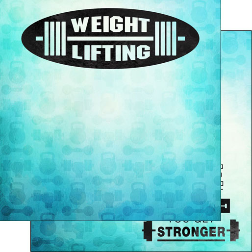 SCRAPBOOK CUSTOMS WEIGHT LIFTING WATERCOLOR