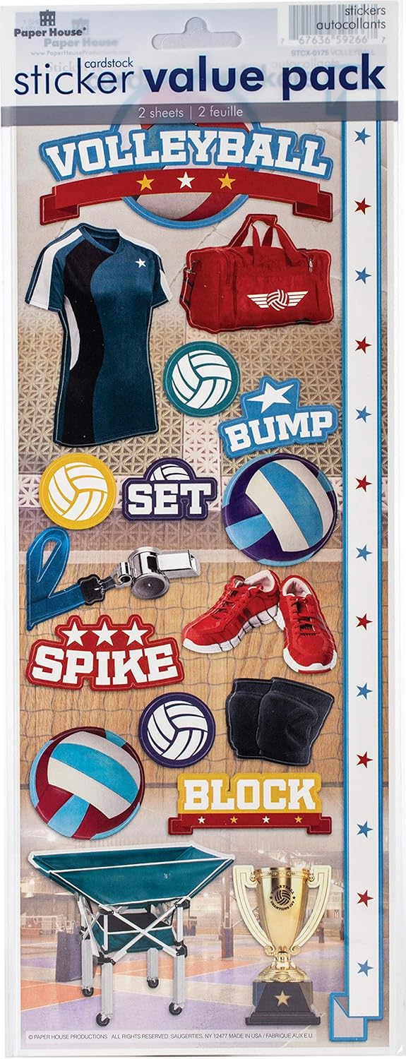 PAPER HOUSE CARDSTOCK STICKER VOLLEYBALL