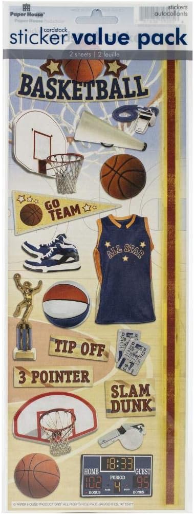 PAPER HOUSE CARDSTOCK STICKER BASKETBALL