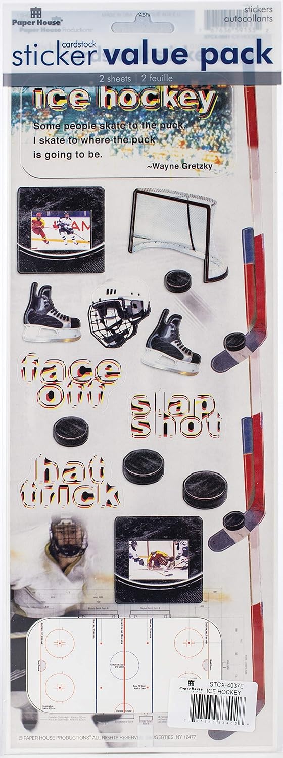 PAPER HOUSE CARDSTOCK STICKER ICE HOCKEY