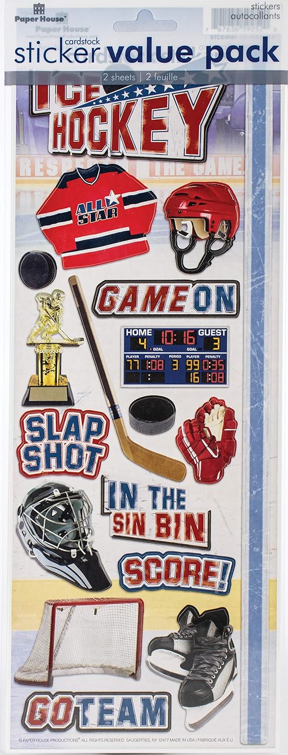 PAPER HOUSE CARDSTOCK STICKER ICE HOCKEY