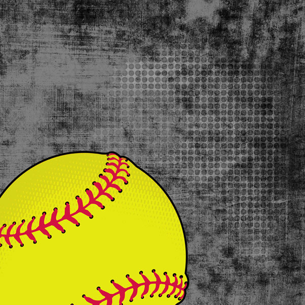 SCRAPBOOK CUSTOMS 12X12 SOFTBALL NEON 2