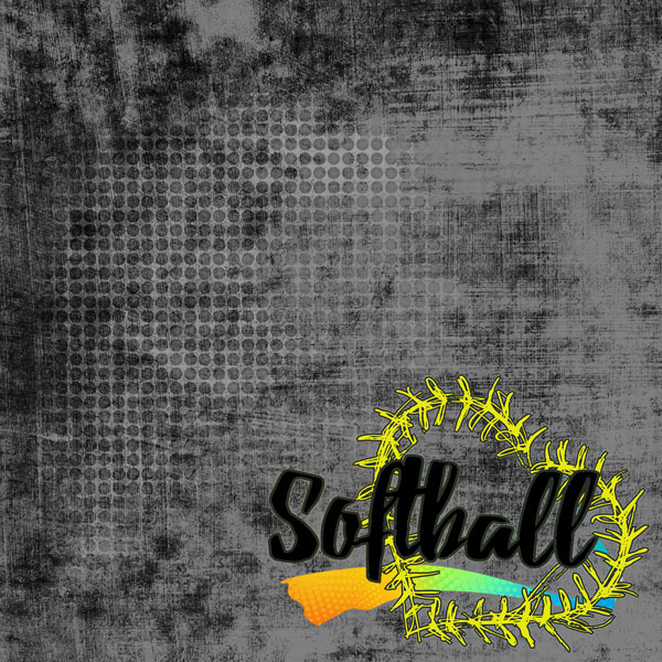 SCRAPBOOK CUSTOMS 12X12 SOFTBALL NEON 2