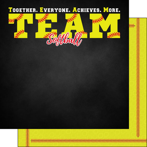 SCRAPBOOK CUST 12X12 SOFTBALL NEON 5