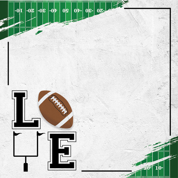 SCRAPBOOK CUSTOMS 12X12 FOOTBALL LOVE