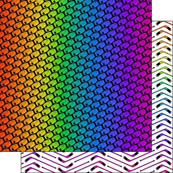 SCRAPBOOK CUSTOMS 12X12 HOCKEY NEON 5