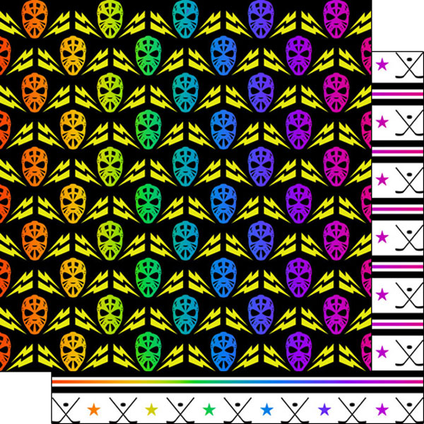 SCRAPBOOK CUSTOMS 12X12 HOCKEY NEON 4