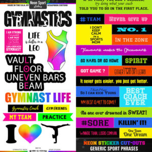 SCRAPBOOK CUSTOMS GYNASTICS NEON