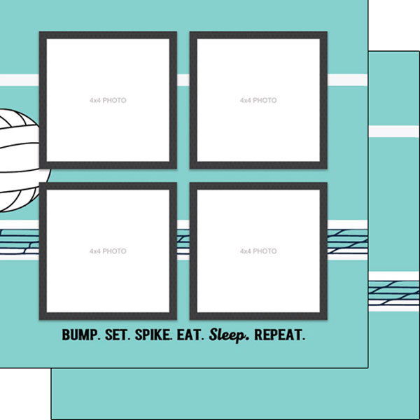 SCRAPBOOK CUSTOMS 12X12 VOLLEYBALL QUICK PAGES RIGHT