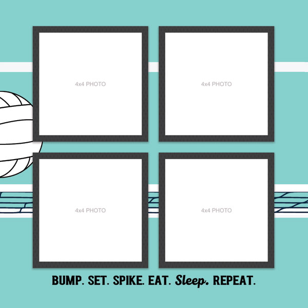 SCRAPBOOK CUSTOMS 12X12 VOLLEYBALL QUICK PAGES RIGHT