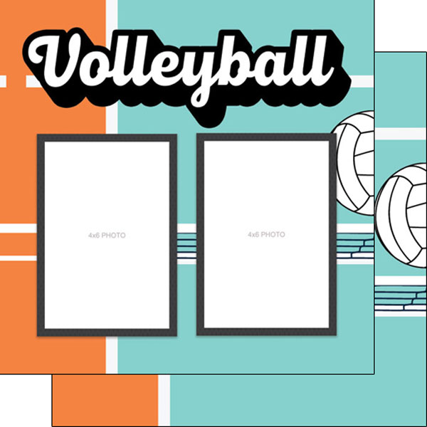 SCRAPBOOK CUSTOMS 12X12 VOLLEYBALL QUICK PAGES LEFT