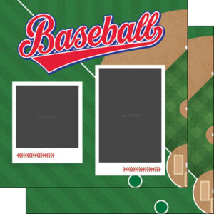 SCRAPBOOK CUSTOMS 12X12 BASEBALL QUICK PAGES LEFT