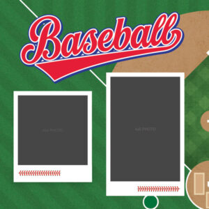 SCRAPBOOK CUSTOMS 12X12 BASEBALL QUICK PAGES LEFT