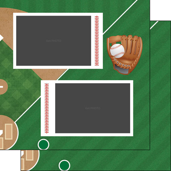 SCRAPBOOK CUSTOMS 12X12 BASEBALL QUICK PAGES RIGHT