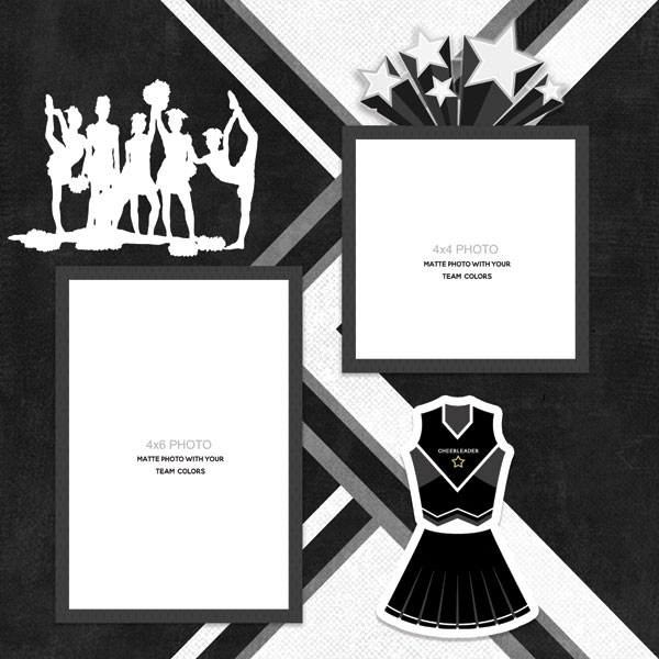 SCRAPBOOK CUSTOMS 12X12 CHEER QUICK PAGES RIGHT