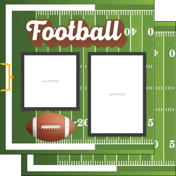 SCRAPBOOK CUSTOMS 12X12 FOOTBALL QUICK PAGES LEFT
