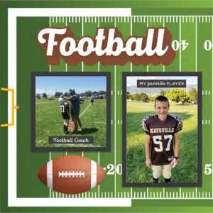 SCRAPBOOK CUSTOMS 12X12 FOOTBALL QUICK PAGES LEFT
