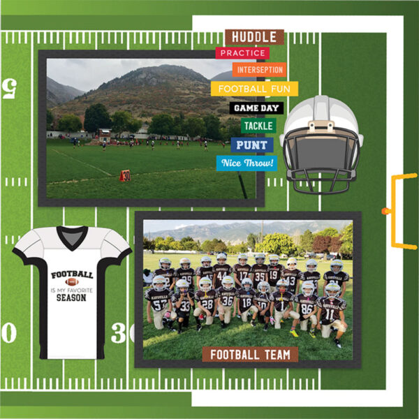 SCRAPBOOK CUSTOMS 12X12 FOOTBALL QUICK PAGES LEFT