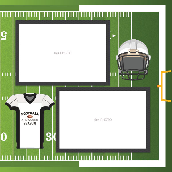 SCRAPBOOK CUSTOMS 12X12 FOOTBALL QUICK PAGES RIGHT