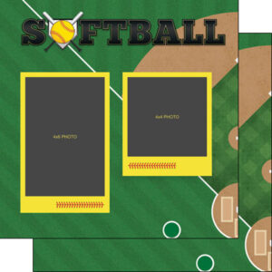 SCRAPBOOK CUSTOMS 12X12 SOFTBALL QUICK PAGES LEFT