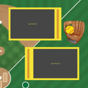 SCRAPBOOK CUSTOMS 12X12 SOFTBALL QUICK PAGES RIGHT