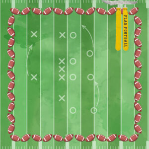 SCRAPBOOK CUSTOMS 12X12 FLAG FOOTBALL WATERCOLOR