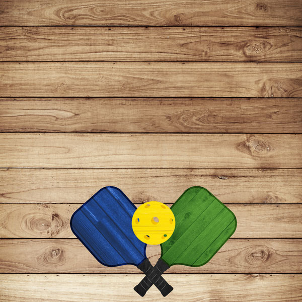 SCRAPBOOK CUSTOMS 12X12 PICKLEBALL ON WOOD