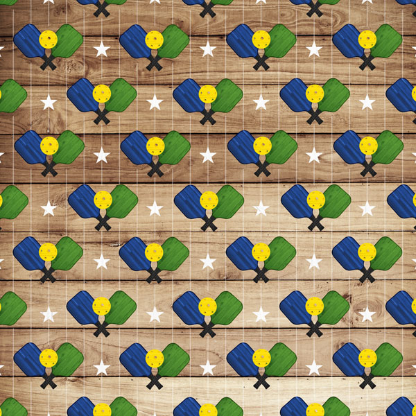 SCRAPBOOK CUSTOMS 12X12 PICKLEBALL ON WOOD