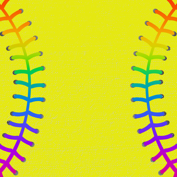 SCRAPBOOK CUSTOMS 12X12 SOFTBALL NEON 1