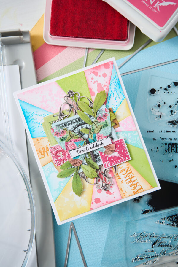 Sizzix A5 Clear Stamps 8PK w/6PK Framelits Build-a-burst Artsy Lace Mix By 49 and Market