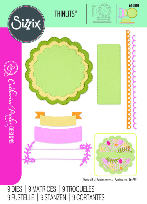 Sizzix Thinlits Die Set 10PK Scalloped Circles, Borders & Banners By CP Sizzix Thinlits Die Set 10PK Scalloped Circles, Borders & Banners By CP