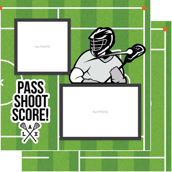 SCRAPBOOK CUSTOMS 12X12 LACROSSE RIGHT QUICK PAGES