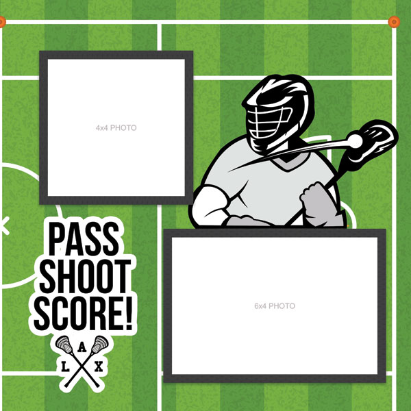 SCRAPBOOK CUSTOMS 12X12 LACROSSE RIGHT QUICK PAGES