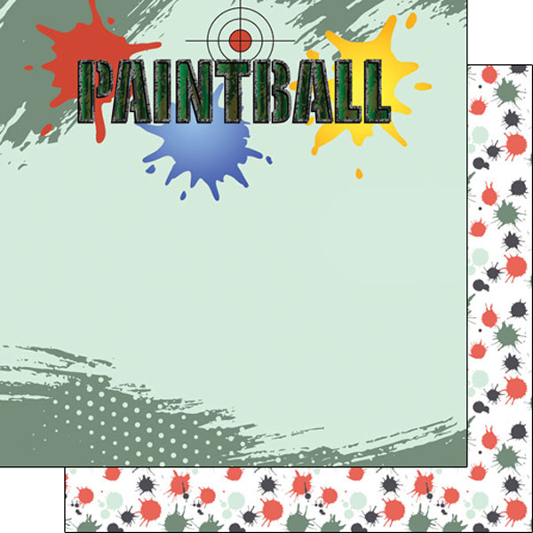 SCRAPBOOK CUSTOMS 12X12 PAINTBALL LEFT DS