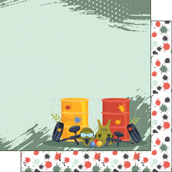 SCRAPBOOK CUSTOMS 12X12 PAINTBALL RIGHT DS