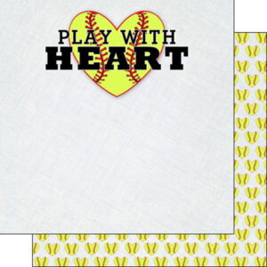 SCRAPBOOK CUSTOMS 12X12 SOFTBALL PLAY WITH HEART