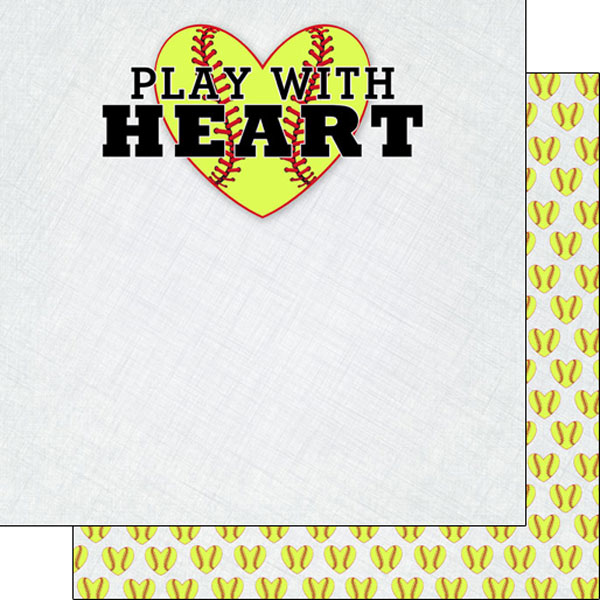 SCRAPBOOK CUSTOMS 12X12 SOFTBALL PLAY WITH HEART