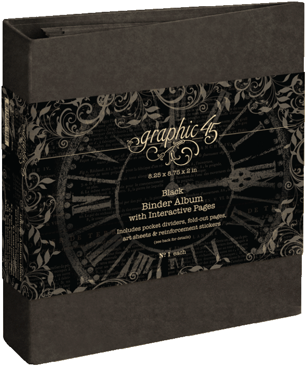 Graphic 45 Binder Album With Interactive Pages – Black Graphic 45 Binder Album With Interactive Pages - Black