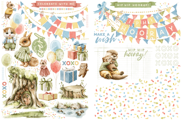 Graphic 45 Hip Hip Hooray Rub-on Transfers