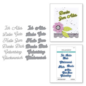 Spellbinders German Everyday Sentiments Etched Dies From the International Sentiments Collection