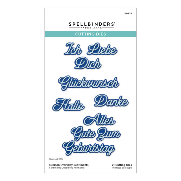 Spellbinders German Everyday Sentiments Etched Dies From the International Sentiments Collection