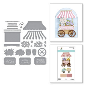 Spellbinders Flower Cart Etched Dies From the Simple Vintage Flower Shoppe Collection With Simple Stories
