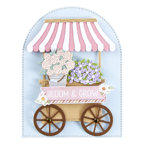 Spellbinders Flower Cart Etched Dies From the Simple Vintage Flower Shoppe Collection With Simple Stories