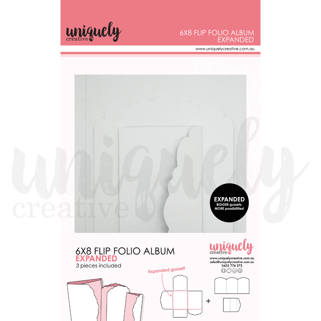 Uniquley Creative 6X8 Expanded Flip Folio Album White