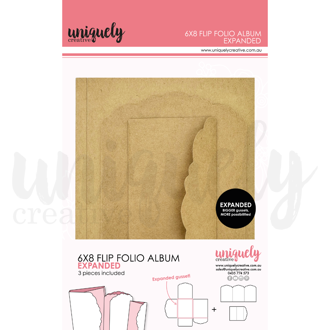 Uniquley Creative 6X8 Expanded Flip Folio Album Kraft