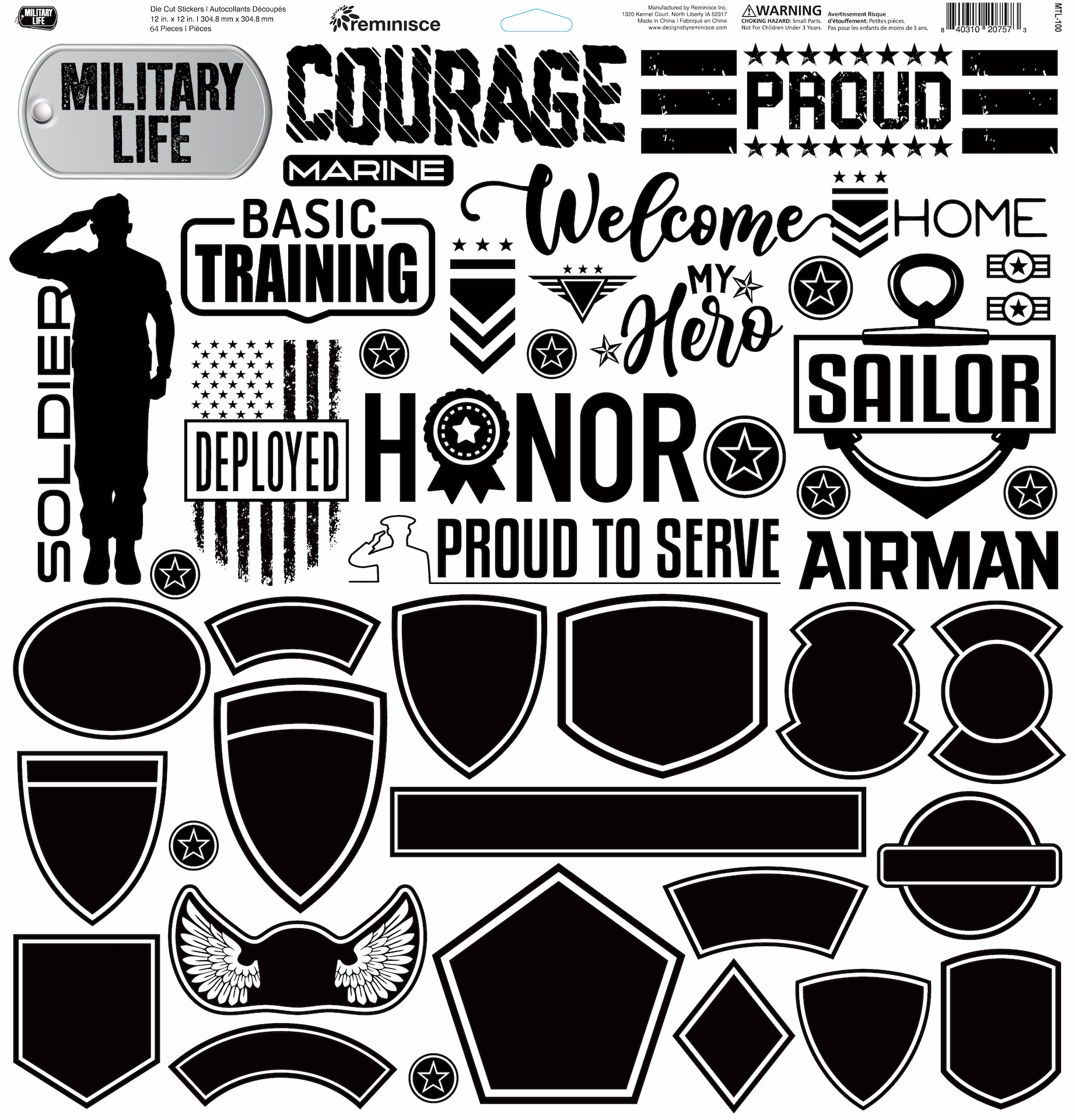 Reminisce Military Life 12X12 Sticker