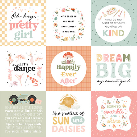 Carta Bella That's My Girl 12X12 4X4 Journaling Cards