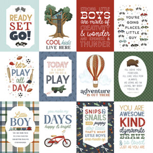 Carta Bella That's My Boy 12X12 3X4 Journaling Cards