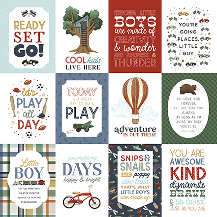 Carta Bella That's My Boy 12X12 3X4 Journaling Cards