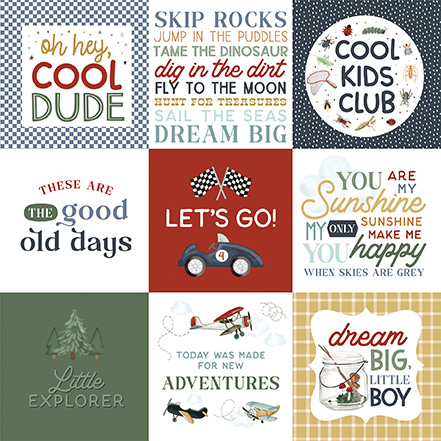 Carta Bella That's My Boy 12X12 4X4 Journaling Cards